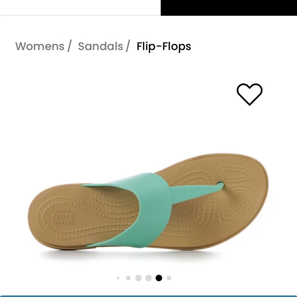 CROCS Women's Aqua and Tan Sandals! 2 minor call outs. Black mark and toe scrub.